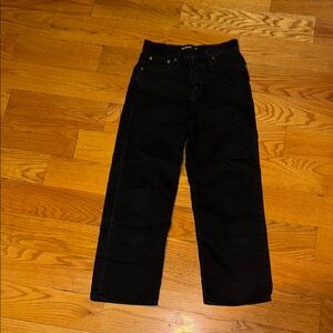 Madewell Slim Wide Leg Crop Black Jeans